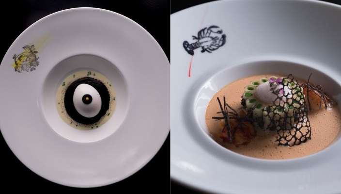 La Truffe Blanche 是另一道必試的菜餚，以白松露配上流心蛋以及risotto 米餅，味道香濃之餘又有著特別的口感。主菜可以二選一，分別為 Le Boeuf 以及 La Caille；前